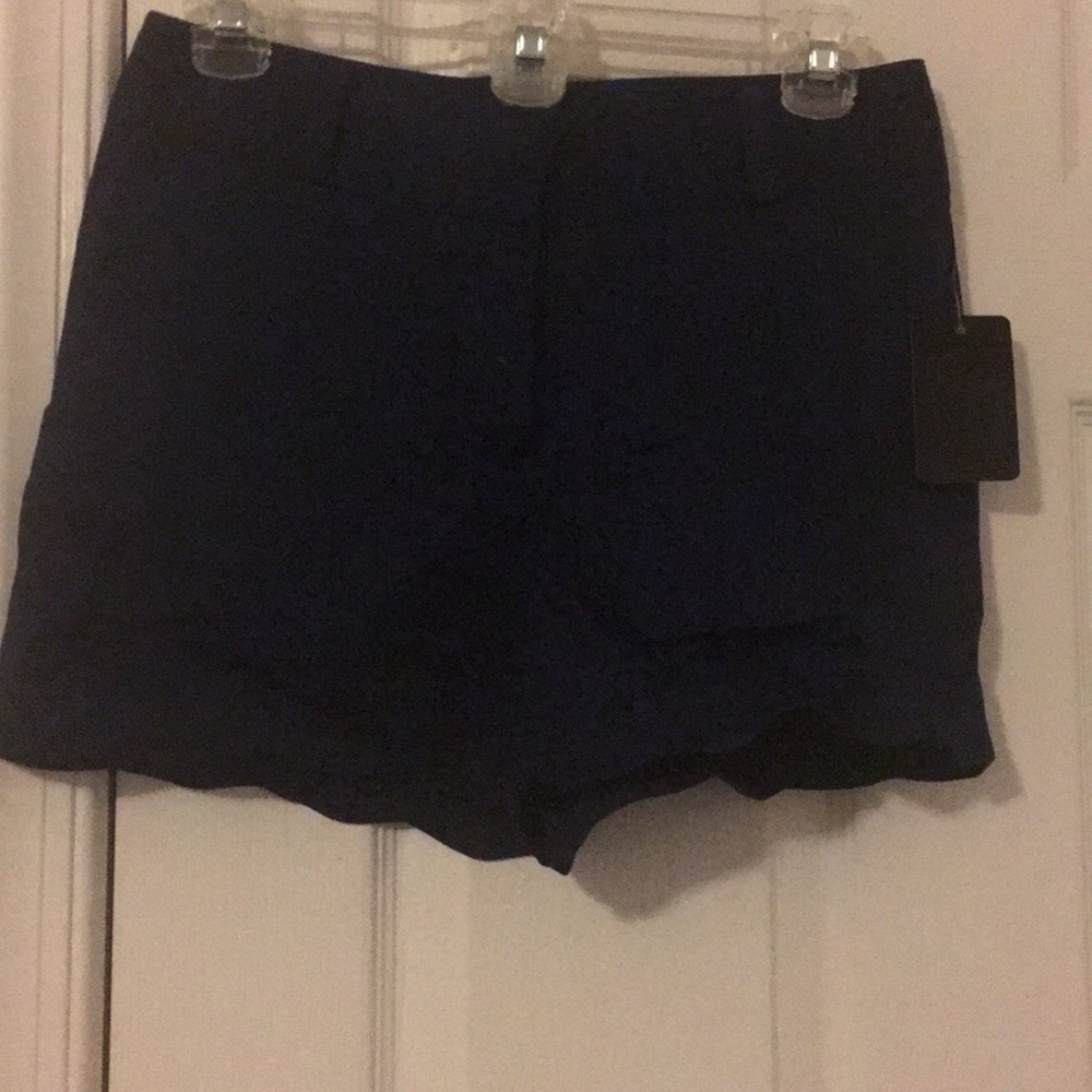 Navy scalloped shorts